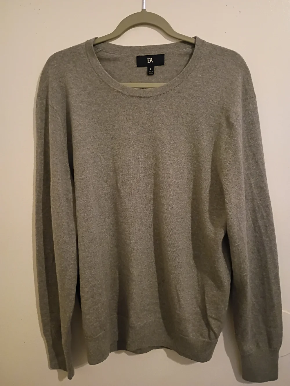 Banana Republic Men's Gray Crewneck Sweater 100% Laine Merino Wool Sz L